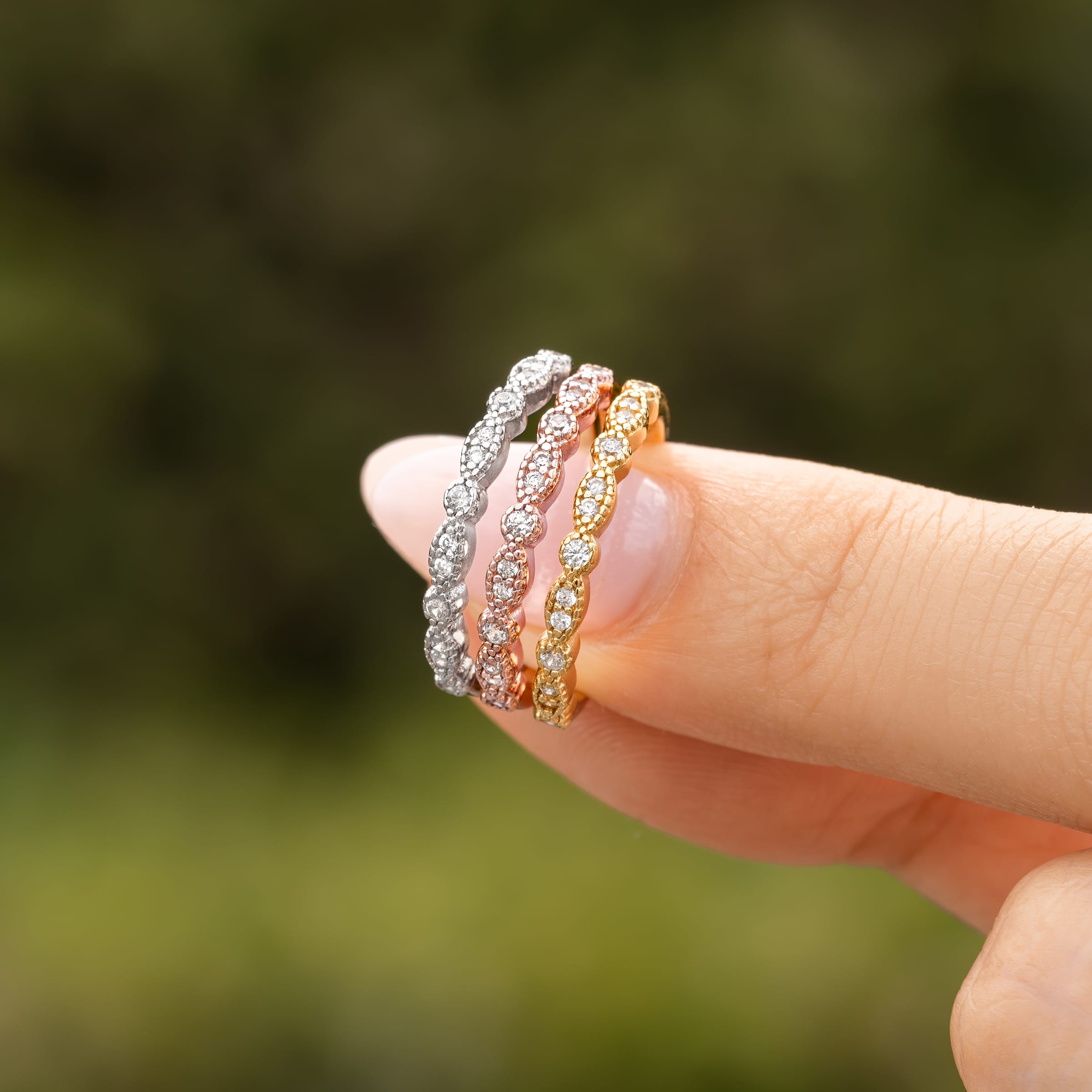 Neli Mothiram U Shaped Multi Colour Finger Ring - South India Jewels